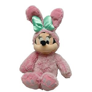 Disney Store Minnie Mouse 18”  2021 Easter Bunny Stuffed Plush Animal Toy Doll